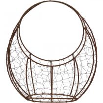 Product Wire Basket Metal Planter Spring Decoration Easter Basket Brown Patina H34cm L30cm
