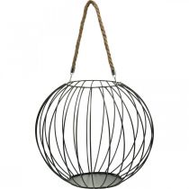 Decorative basket for hanging Black metal decoration hanging basket Ø39cm