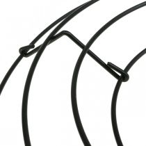 Product Metal wreath black table decoration wire wreath Ø30cm H3.5cm