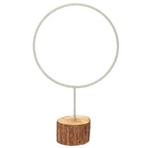 Product Decorative metal ring on a wooden stand for table decoration, 43cm