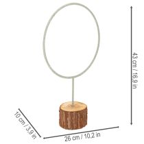 Product Decorative metal ring on a wooden stand for table decoration, 43cm