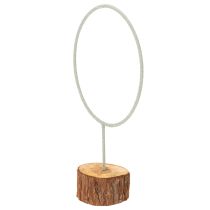 Product Decorative metal ring on a wooden stand for table decoration, 43cm