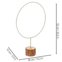 Product Decorative round ring on wooden base, metal, for dried flowers, 52cm