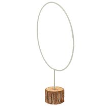 Product Decorative round ring on wooden base, metal, for dried flowers, 52cm