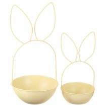 Product Easter basket with bunny ears, table decoration for Easter and spring awakening, 34cm, 1 set