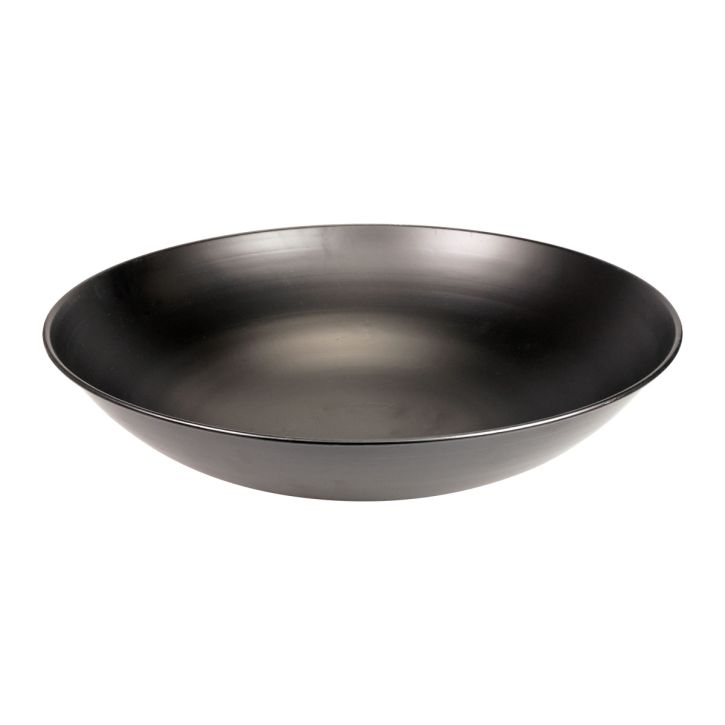 Decorative metal bowl black round metal bowl with base Ø40cm