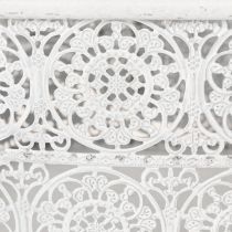 Product Metal bowls with lace pattern, decorative container, square, shabby chic, white, 27/23/19cm, H13.5cm, set of 3