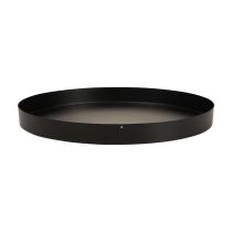 Product Metal Tray Round Candle Tray Black Ø20cm H2.5cm 2pcs