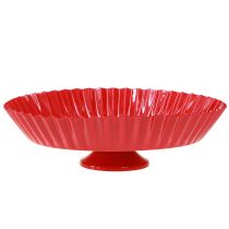 Product Metal plate retro decorative plate with base red metal Ø24cm 2pcs