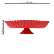 Product Metal plate retro decorative plate with base red metal Ø24cm 2pcs