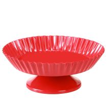 Product Metal plate red small decorative plate with base metal Ø14cm 2 pcs