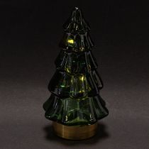 Product Glass Christmas tree with LED lights, table decoration, Christmas, 13cm, 2 pieces
