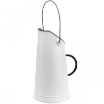 Deco metal jug, milk jug white, black H30cm