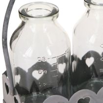 Product Mini Bottles Decorative Vases Tray Rectangular Gray 15.5x6cm