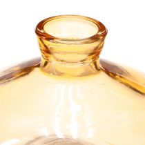 Product Mini glass vases, bulbous, flat, in orange, Ø9cm, 6 pieces