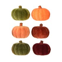 Product Mini pumpkin decoration flocked scatter decoration 6 colors Ø4cm 24 pcs