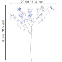 Product Artificial flowering branch with iridescent blossoms, 80cm