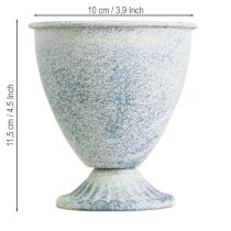 Product Mini Goblet Vase Chalice Metal White Blue Vintage Decoration 11.5cm 2-Piece Set