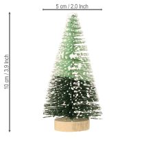 Product Mini artificial Christmas tree with snow Ø5cm H10cm 6 pcs
