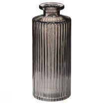 Product Mini vases glass vases gray grooves decor Ø5cm H13cm 6 pcs