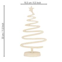 Product Mini Christmas tree, metal decoration, clay look, beige, H30cm