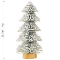 Product Mini Christmas tree illuminated LED fir with snow 28cm