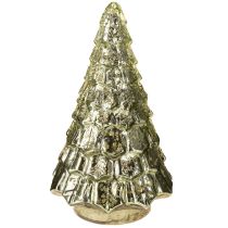 Product Mini Christmas tree with LED lighting green gold 28cm