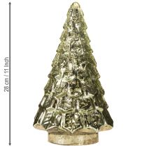 Product Mini Christmas tree with LED lighting green gold 28cm