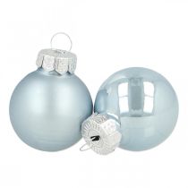 Product Mini Christmas ball glass blue gloss/matt Ø2.5cm 24p