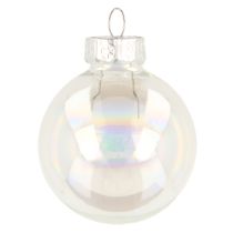 Product Mini Christmas baubles, glass, iridescent, clear, 4cm, 24 pieces