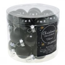 Product Mini Christmas balls glass black glossy/matte Ø2.5cm 22 pcs