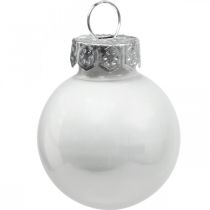 Product Mini Christmas balls glass white glossy/matte Ø2.5cm 22 pcs