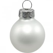 Product Mini Christmas balls glass white gloss/matt Ø2.5cm 24p