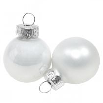 Product Mini Christmas balls glass white glossy/matte Ø2.5cm 22 pcs