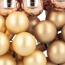 Product Mini Christmas balls gold rose mirror berries 2 cm 140 pieces
