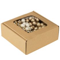 Product Mini Christmas balls on wire gold, cream Ø1.5cm 140 pcs