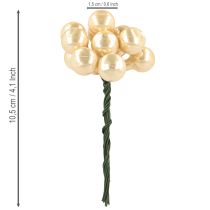 Product Mini Christmas balls on wire gold, cream Ø1.5cm 140 pcs