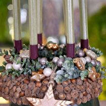 Mini Christmas tree decoration mix glass brown sorted 4cm 12pcs