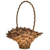 Product Mini basket handle wicker basket handle basket brown 15×11cm 3pcs