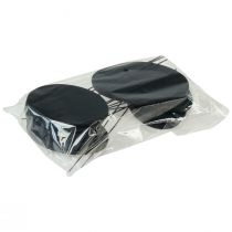 Product Mini Chalkboard Black Oval Metal Flower Stakes 7.5x4.5cm 12 Pieces for Floristry and Decoration
