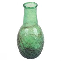 Mini vase green glass vase flower vase diamonds Ø6cm H11.5cm