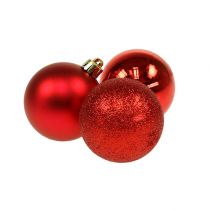 Mini Christmas ball red Ø3cm 14pcs