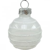 Product Mini Christmas balls cream, pink, white real glass Ø3cm 9pcs