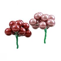 Mini Christmas balls wire glass burgundy pink Ø2cm 140pcs