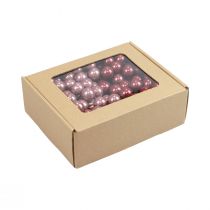 Product Mini Christmas Balls Wire Glass Bordeaux Pink Ø2cm 140pcs