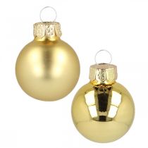 Product Mini Christmas balls glass gold Ø2.5cm 22 pcs