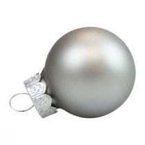 Mini Christmas balls glass silver gloss/matt Ø2.5cm 20p