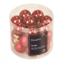 Product Mini Christmas balls red matte/glossy Ø2.5cm 22 pcs
