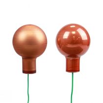 Mini Christmas balls on wire glass red orange Ø2cm 140p