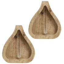 Product Mini Vase Glass Test Tube Clear Wood Decoration Natural H17cm 2pcs